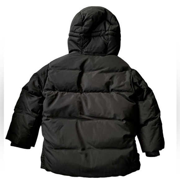 Like new! Zara hooded down puffer coat black, zipper and snaps, size 3-4 years - Picture 4 of 10